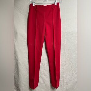 Vintage Miu Miu Italy Deep Red Womens Trousers Pants Side Zipper Pressed Crease